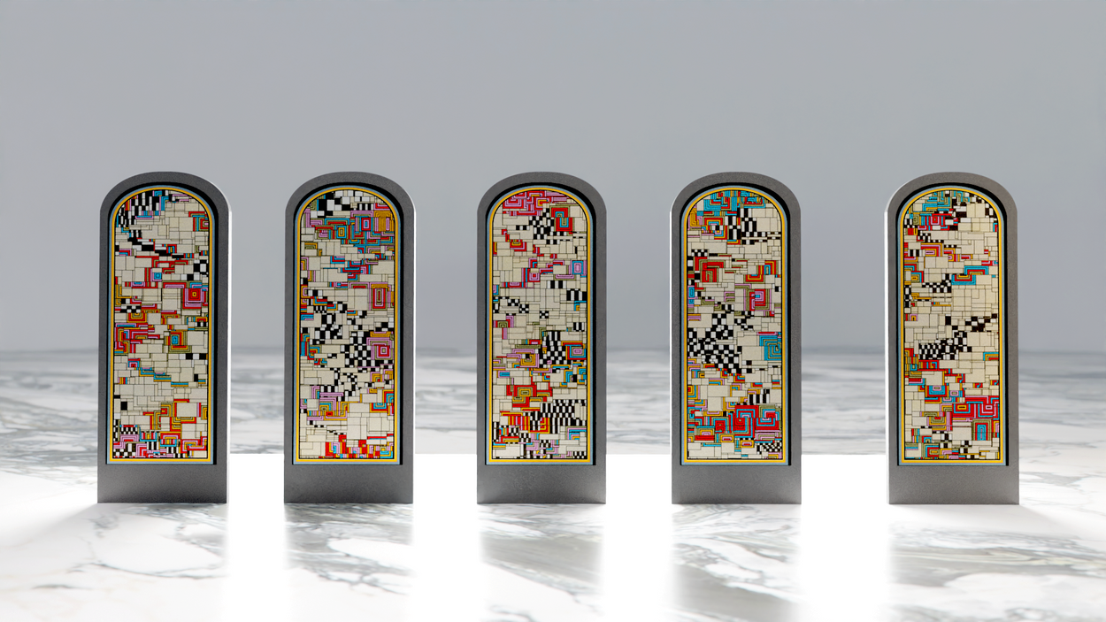 Render of the 5 finestra pieces